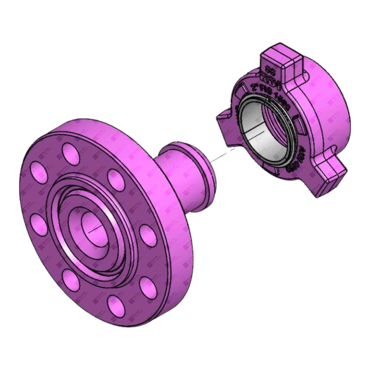 Flange Adapter, 2-9/16" 5M x 2" 1502 M, 5000 psi, Sour Service